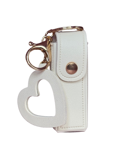 Lip Oil Case Key Ring - Cream