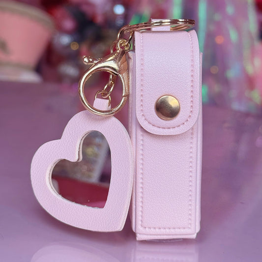 Lip Oil Case Key Ring - Pink